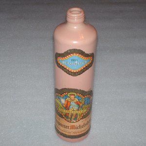 Vintage 1977 pink pottery Beameister wine bottle